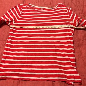 NEW Red White Striped Pullover Top Size XL